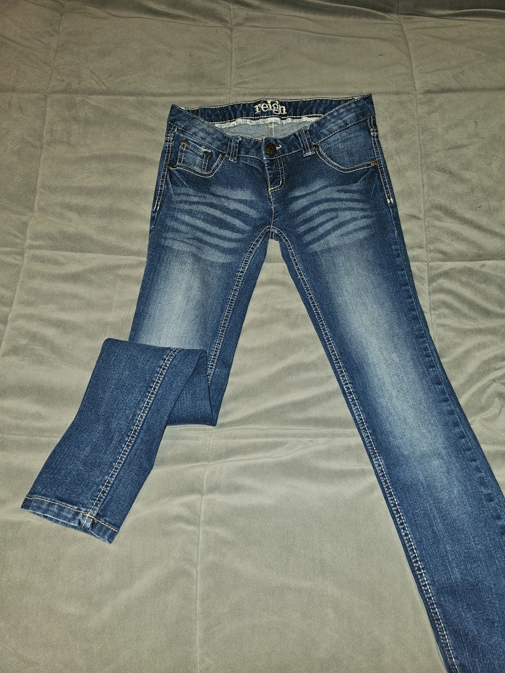 Reign Women's Blue Slim-Fit Jeans#reigndenim #y2kjeans #lowrisejeans #skinnyjean